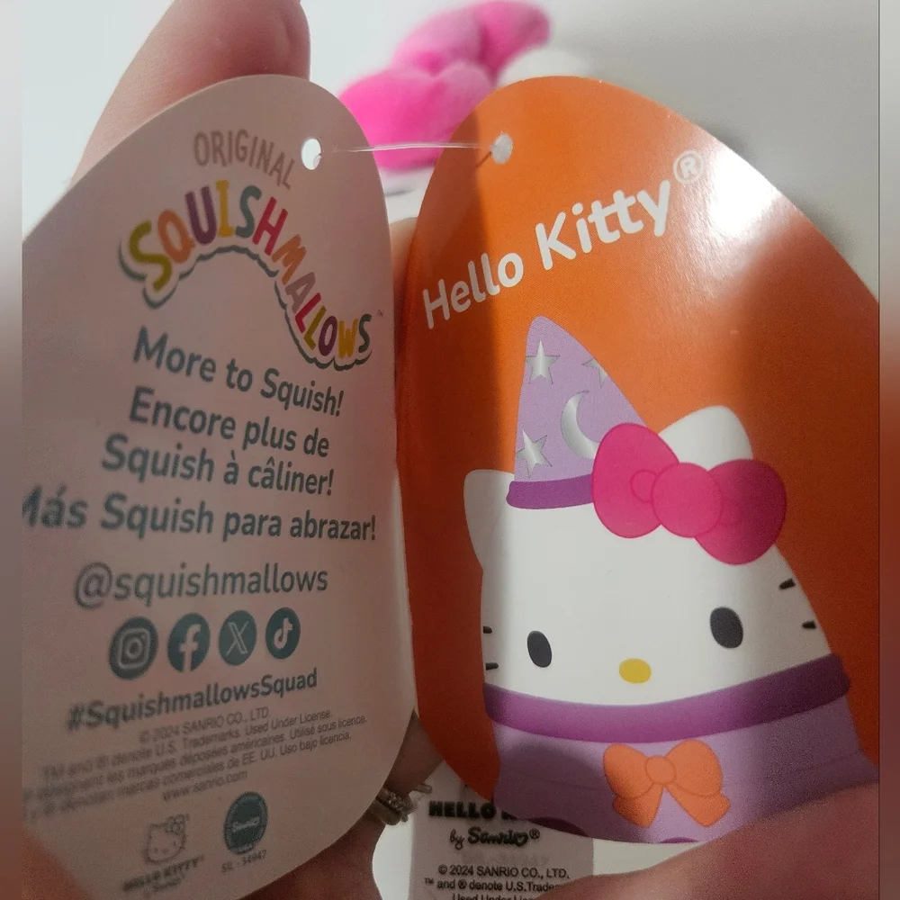 NWT Squishmallows Hello Kitty Halloween Wizard in Purple 5
